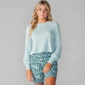Tavi Renew waffle Knit Crop Long Sleeve Top